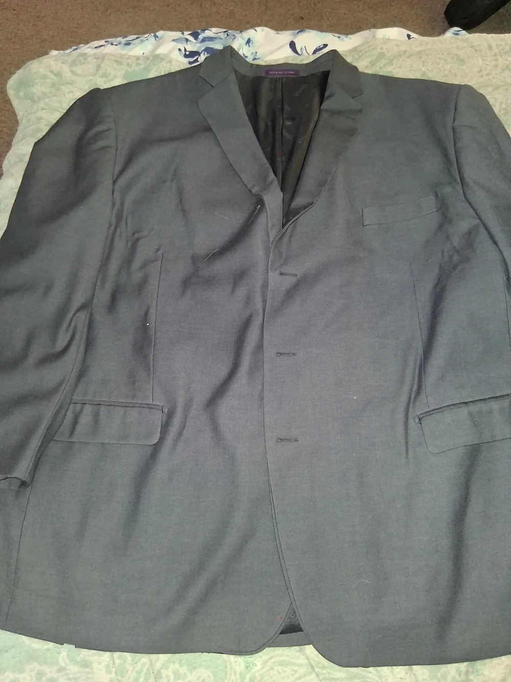 Men's Dark Gray Two-Button Sport Coat Blazer